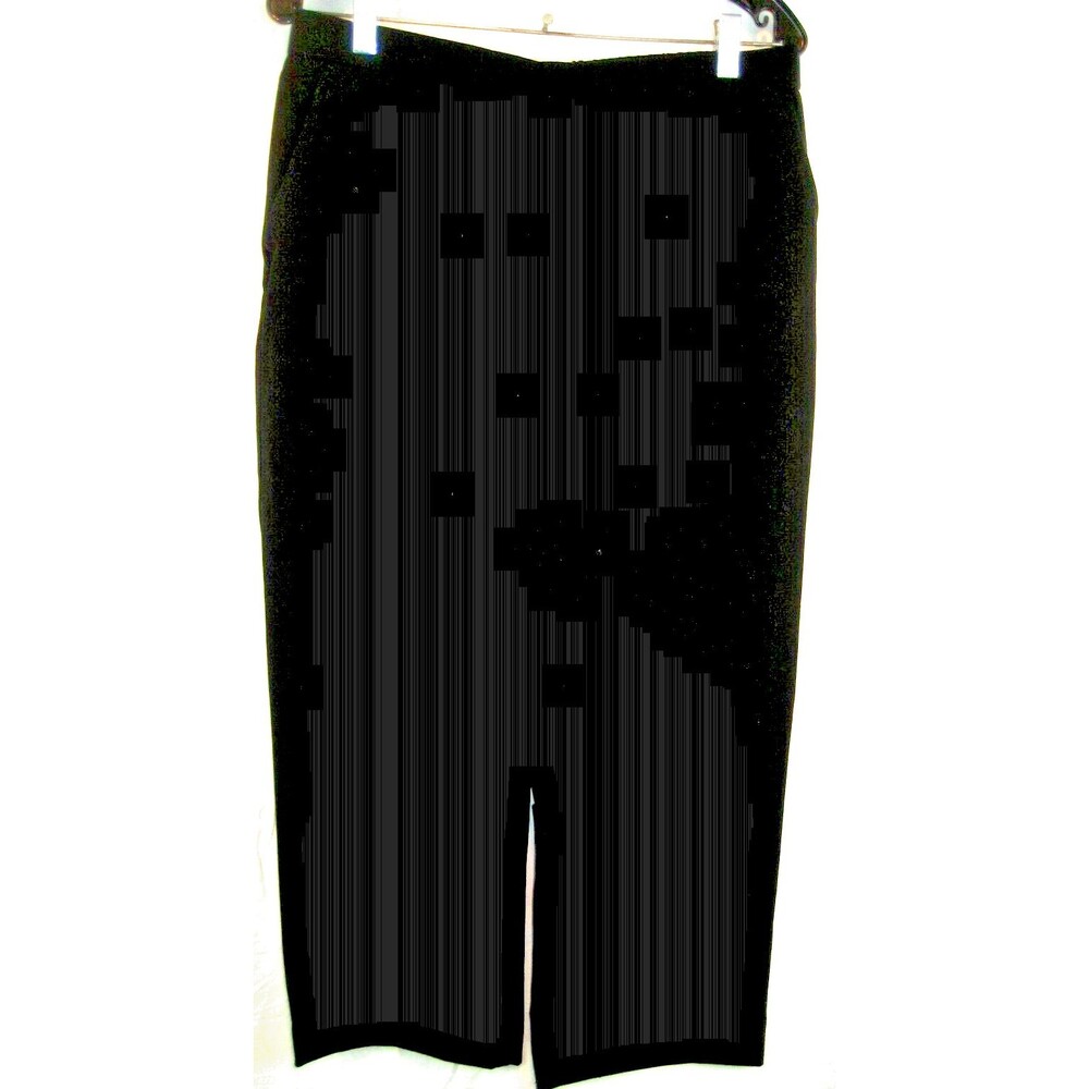 Womens NWT Kim Rogers Petite Black Capri Pants sz 12PS(32x24x10r)